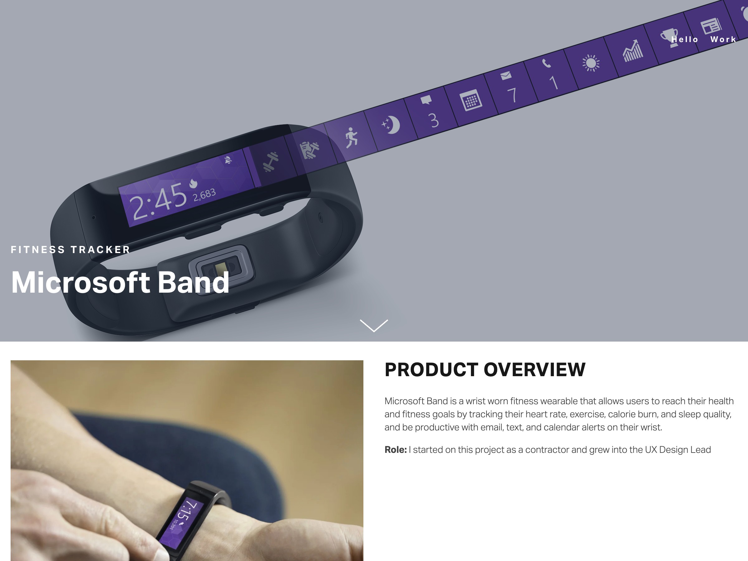 Microsoft Band — storyboards, envisionment video, and story curation