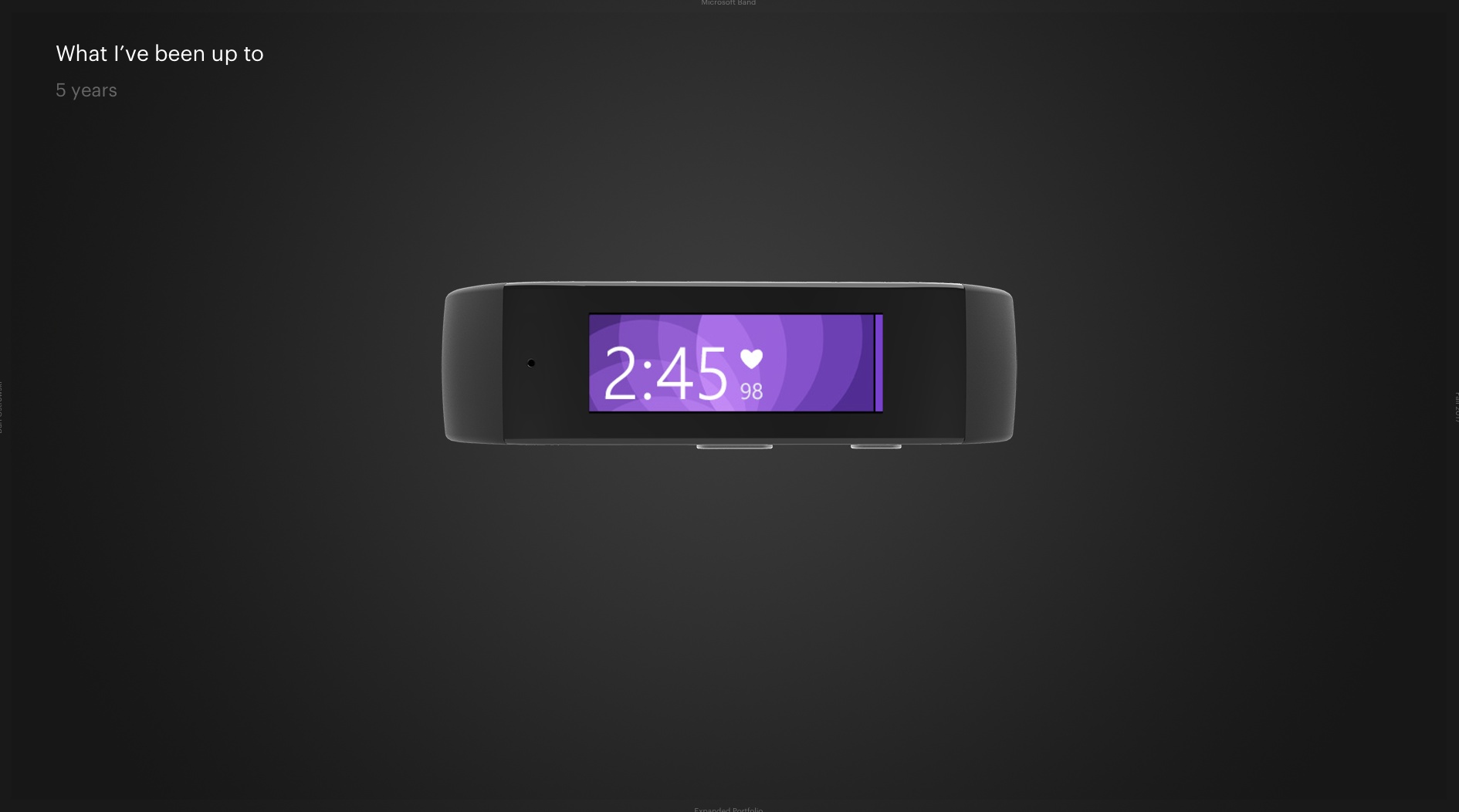 Microsoft Band 1 — device render showing heartrate tile