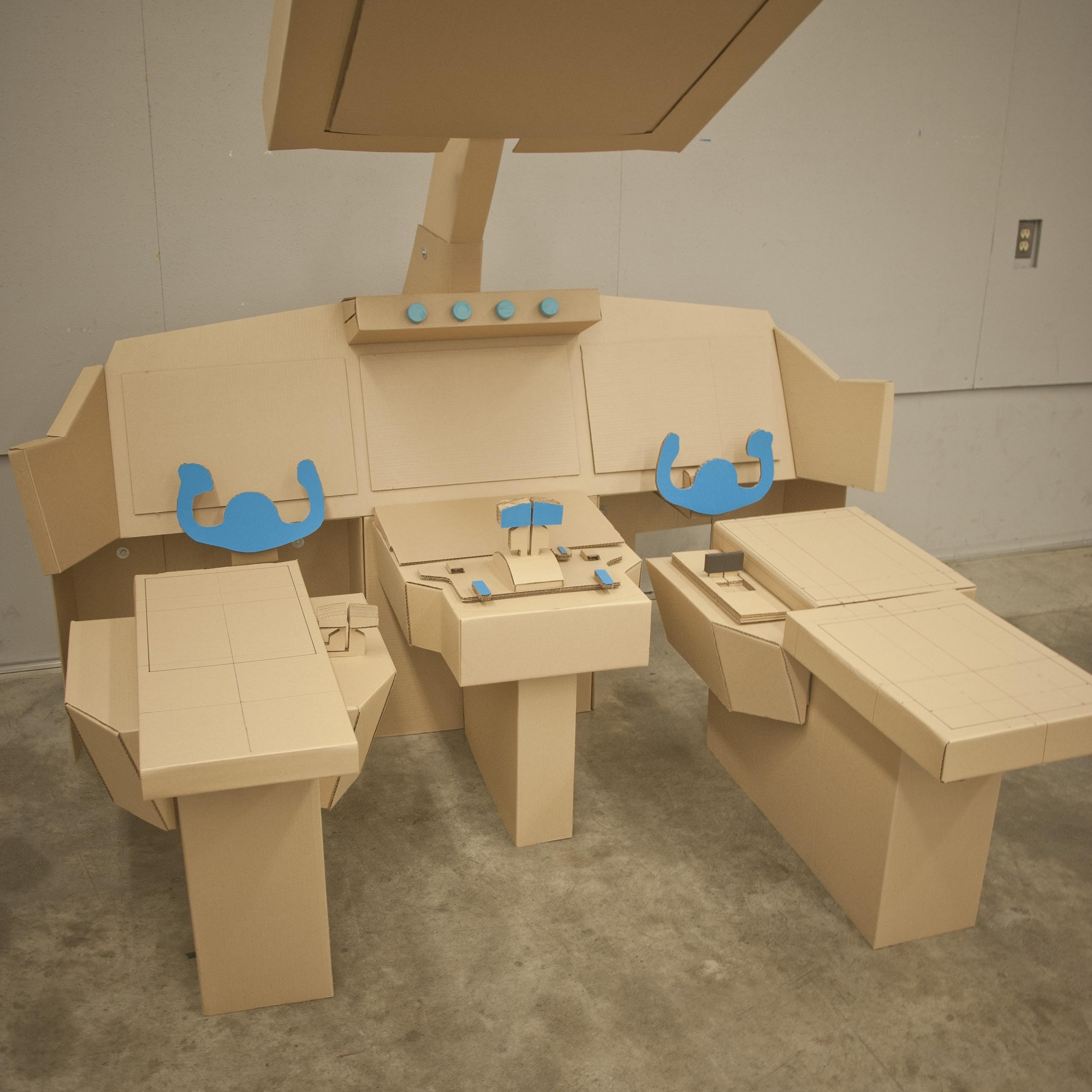 Cardboard flight deck prototype — full scale model