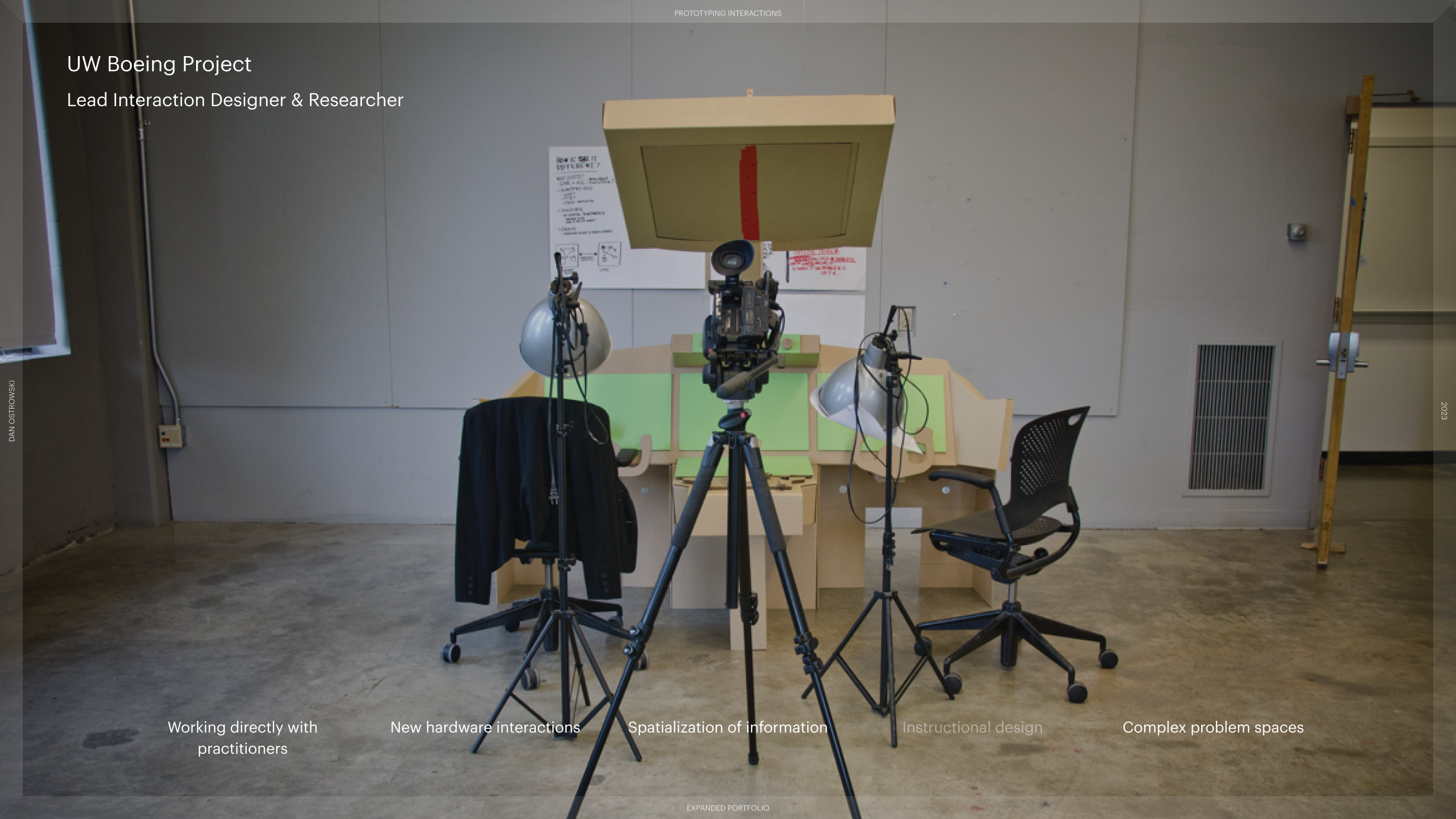 Boeing Flight Deck Concept Center — prototyping setup